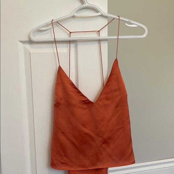 Orange silky top. - Picture 3 of 3